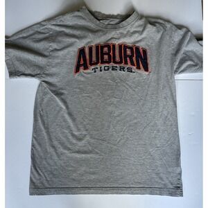 Vintage Y2K Auburn Tigers USA Embroidered Spell Out Grey T Shirt Sz L